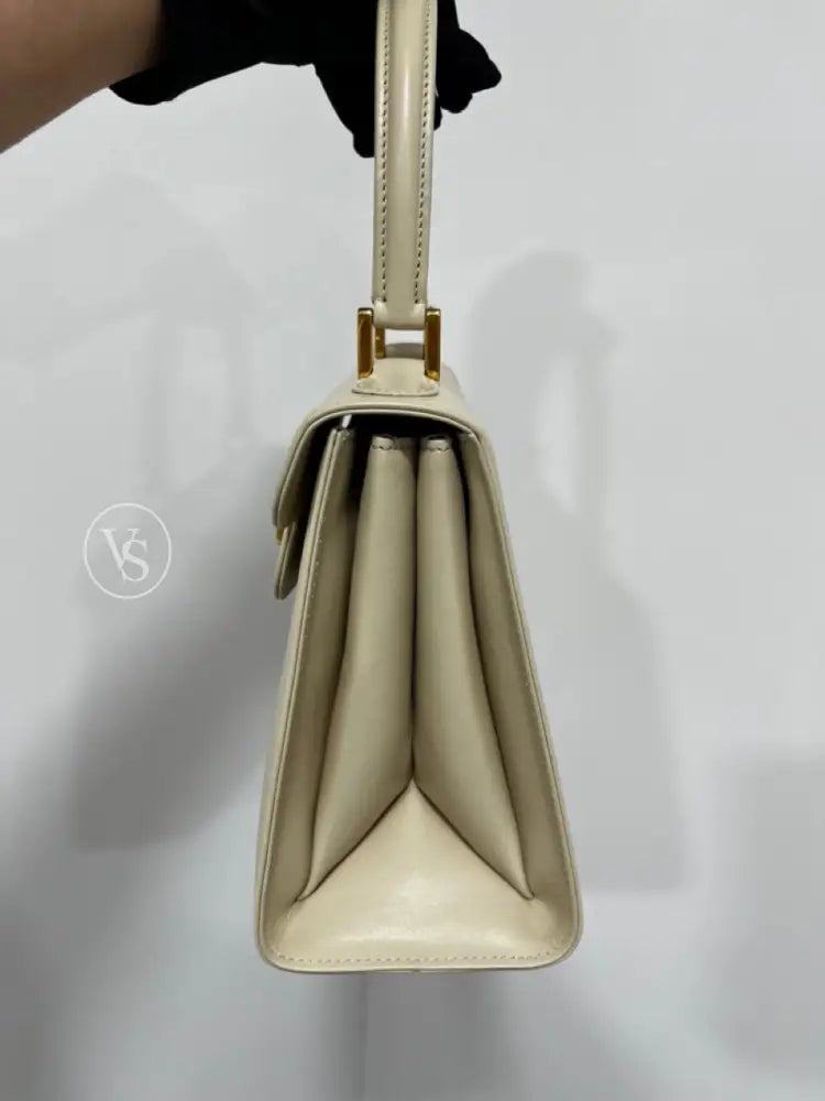 Bally Ivory Box Calf Kelly Handle Shoulder Bag