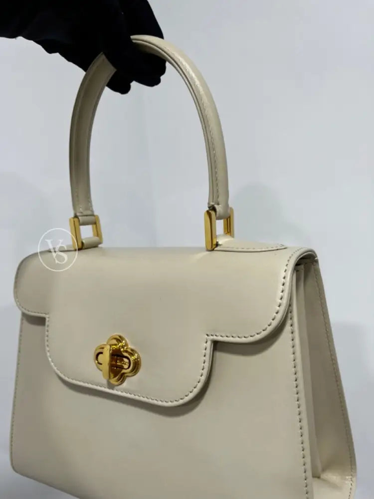 Bally Ivory Box Calf Kelly Handle Shoulder Bag