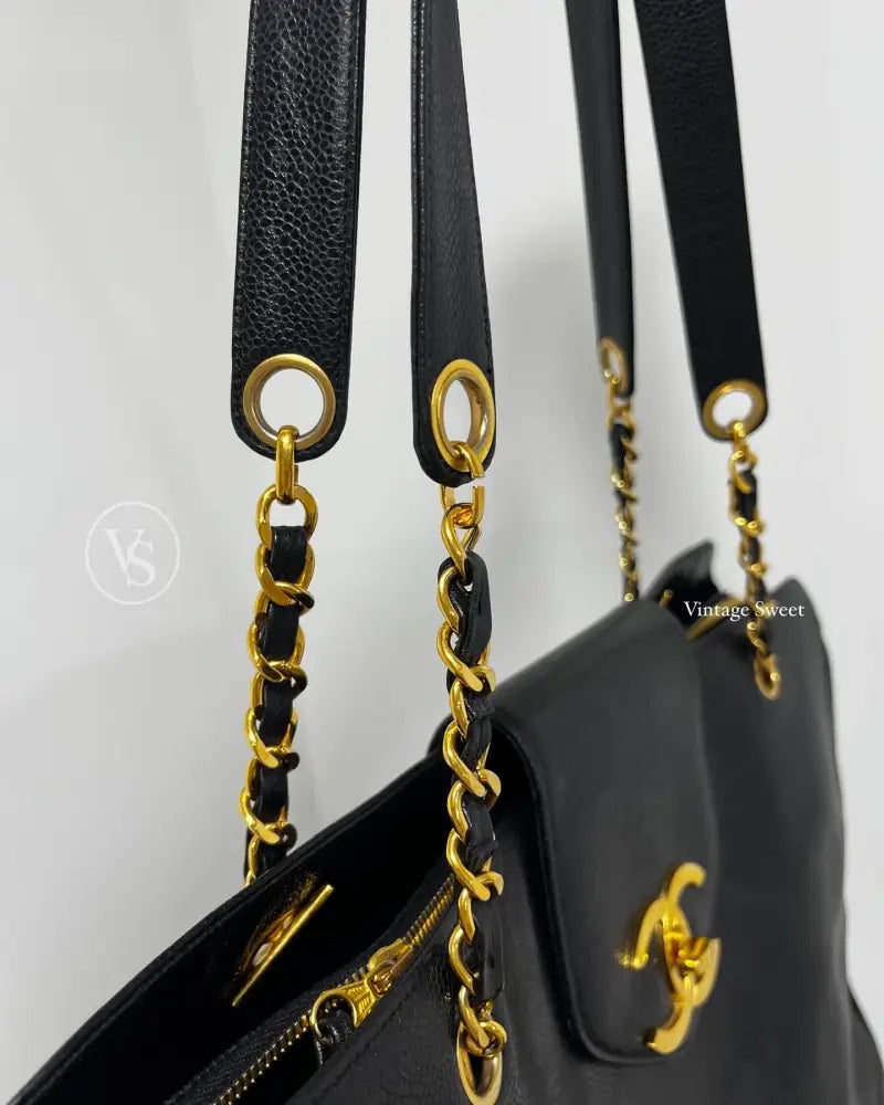 Chanel Black Caviar Supermodel XXL Tote/Shoulder Bag