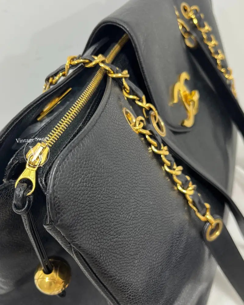 Chanel Black Caviar Supermodel XXL Tote/Shoulder Bag