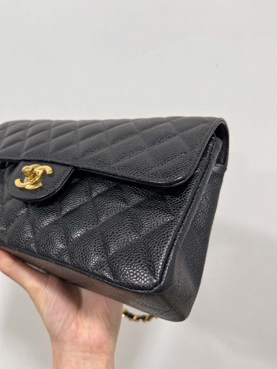 CHANEL 00s Black Caviar Classic Flap CF Shoulder Bag Small in 24k GHW