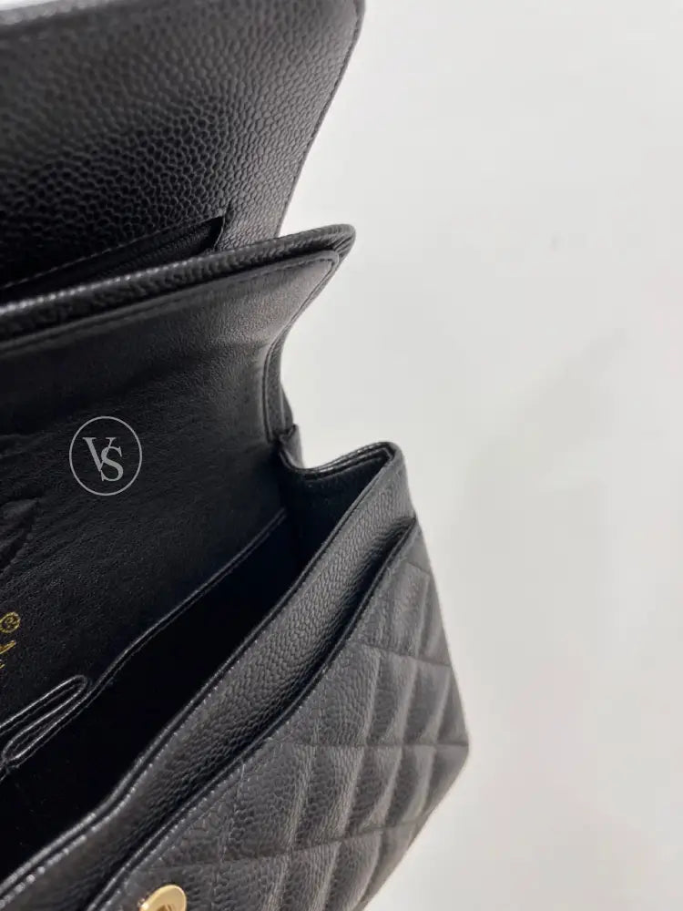 CHANEL 00s Black Caviar Classic Flap CF Shoulder Bag Small in 24k GHW