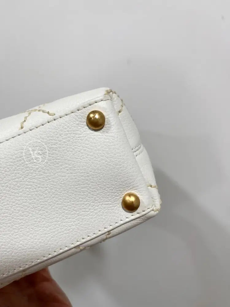 Chanel White Caviar Wild Stitch Tote Bag In 24K Ghw