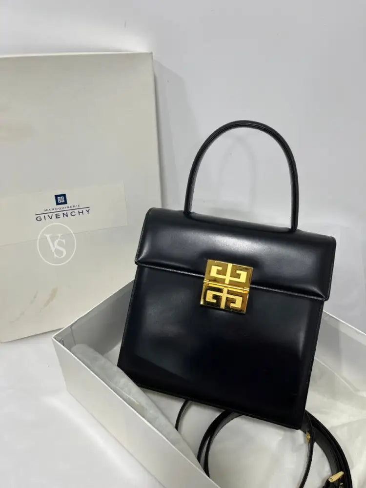 Givenchy Black Box Calf Two - Way Handle Crossbody Bag