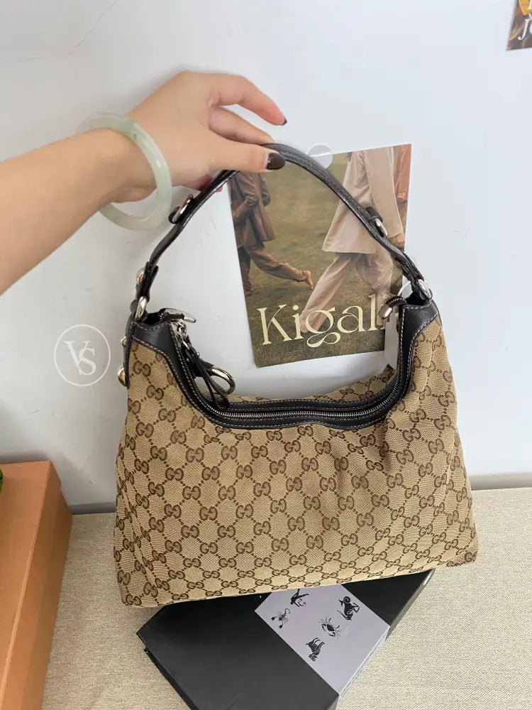 Gucci Monogram Hobo Shoulder/Crossbody Bag