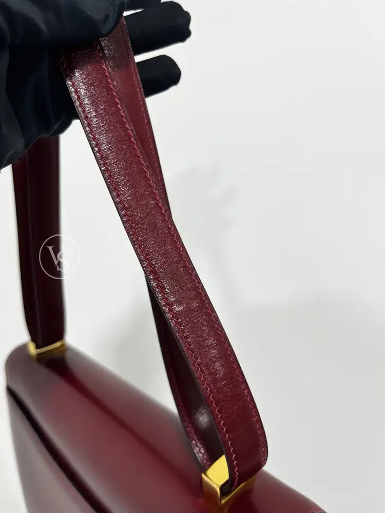 Hermes 1972 Rouge H Burgundy Box Calf Constance 23 Shoulder Bag