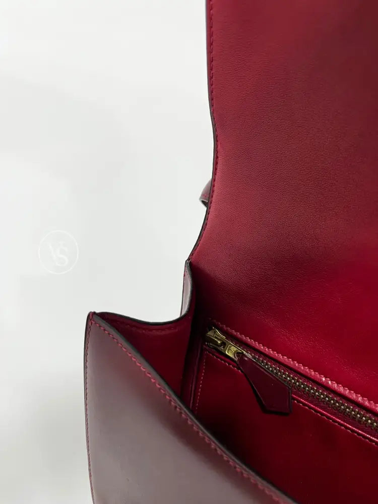 Hermes 1972 Rouge H Burgundy Box Calf Constance 23 Shoulder Bag