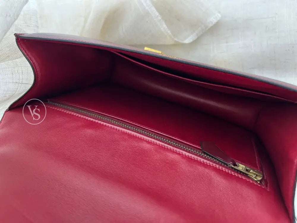 Hermes 1972 Rouge H Burgundy Box Calf Constance 23 Shoulder Bag