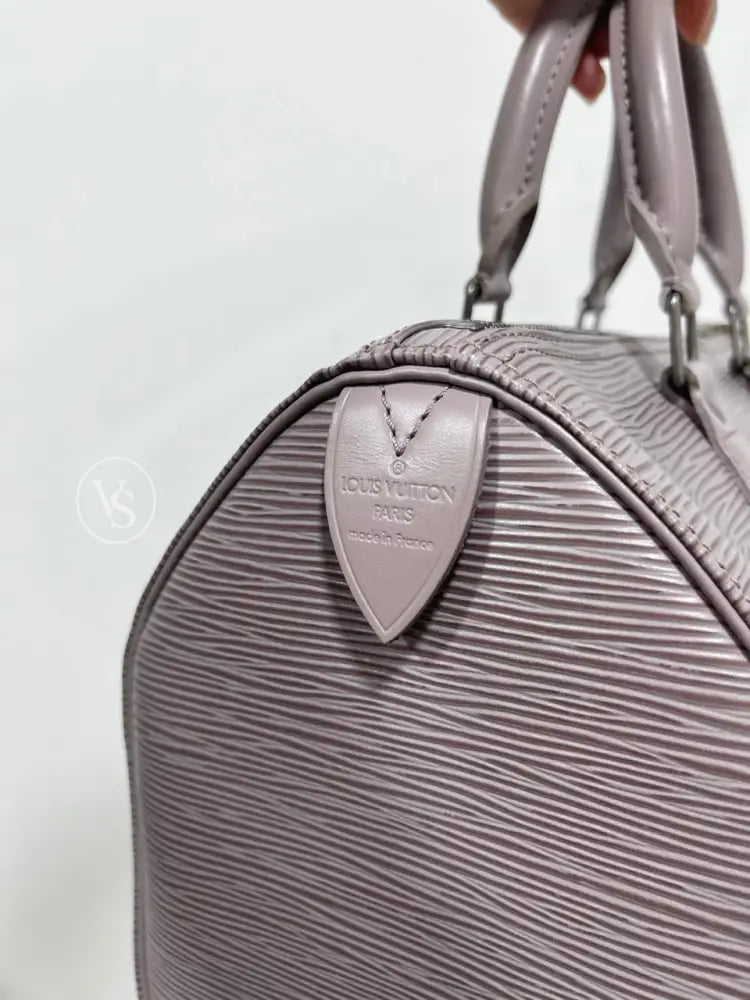 Louis Vuitton Lilac Lavender Leather Epi Speedy 25 Boston Bag